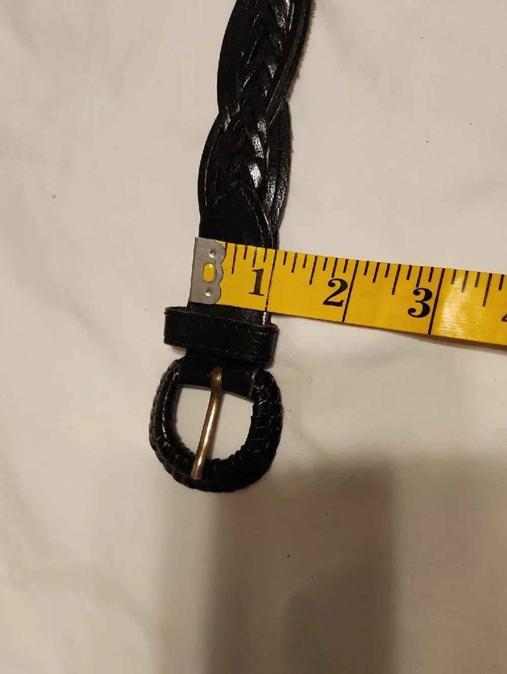 Black Braided Leather Belt - Classic Neutral Accessory